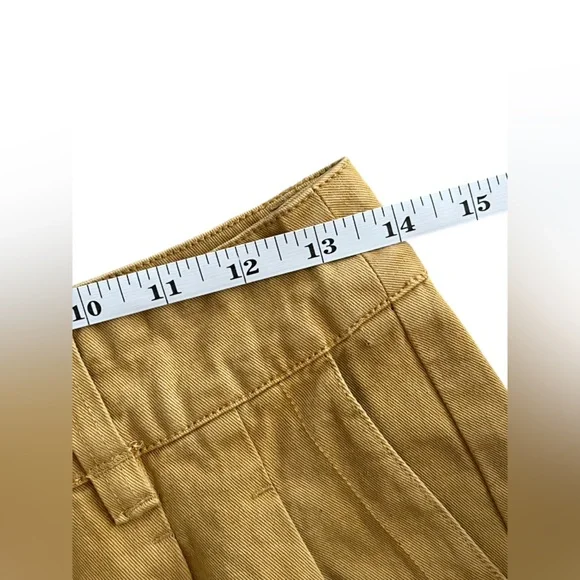 Free People Dahlia yellow/mustard Zip fly and offset button closure Mini Skirt - Picture 2 of 13